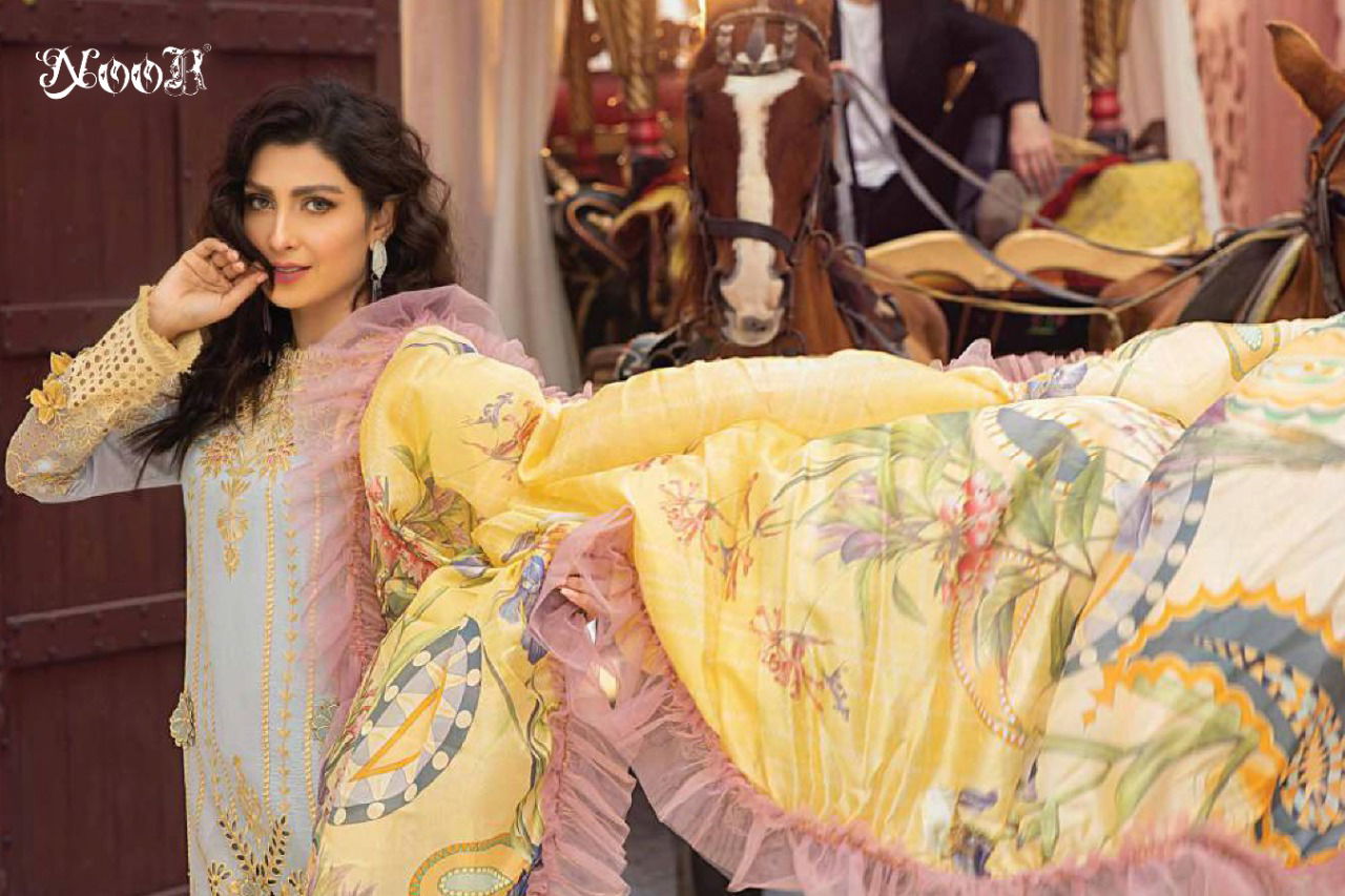 Noor Mushq 1 Latest  Embroidery Work With peach Pakistani Salwar Suit Collection 